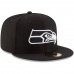 Men's Seattle Seahawks New Era Black B-Dub 59FIFTY Fitted Hat 2513434